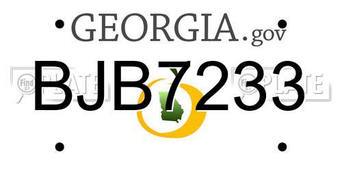 BJB7233 Georgia License Plate