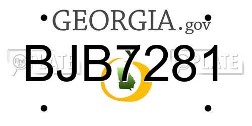 BJB7281 Georgia License Plate