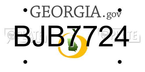 BJB7724 Georgia License Plate