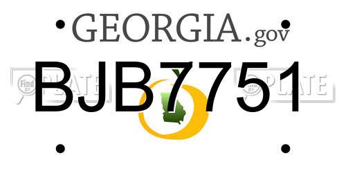 BJB7751 Georgia License Plate