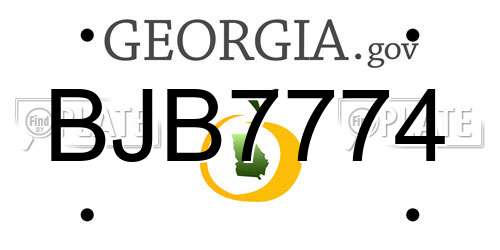BJB7774 Georgia License Plate