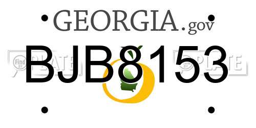 BJB8153 Georgia License Plate