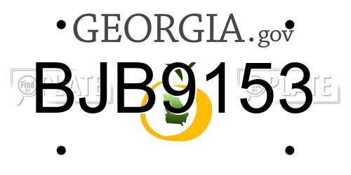 BJB9153 Georgia License Plate