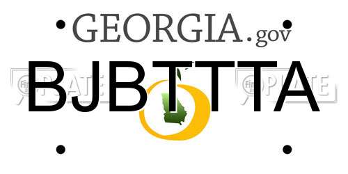 BJBTTTA Georgia License Plate