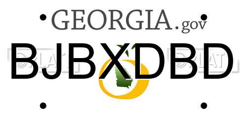 BJBXDBD Georgia License Plate
