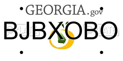 BJBXOBO Georgia License Plate