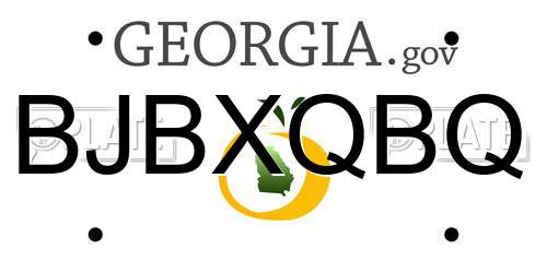 BJBXQBQ Georgia License Plate