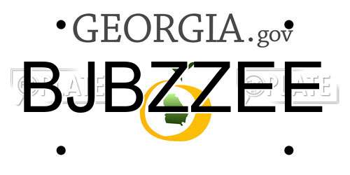 BJBZZEE Georgia License Plate