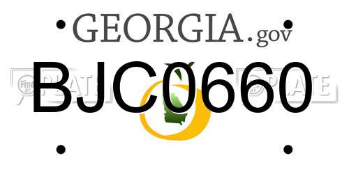 BJC0660 Georgia License Plate