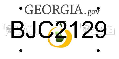 BJC2129 Georgia License Plate