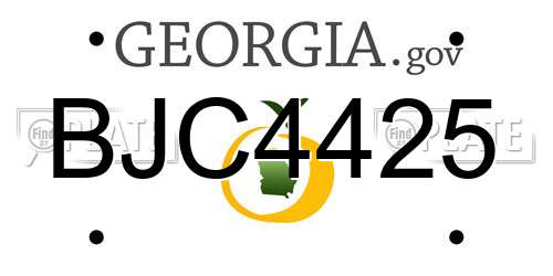 BJC4425 Georgia License Plate