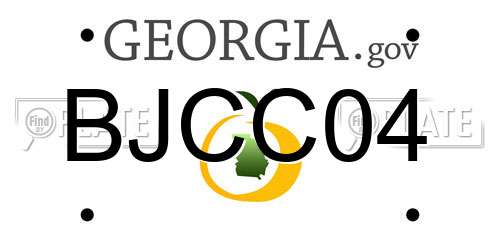 BJCC04 Georgia License Plate