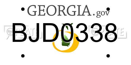 BJD0338 Georgia License Plate