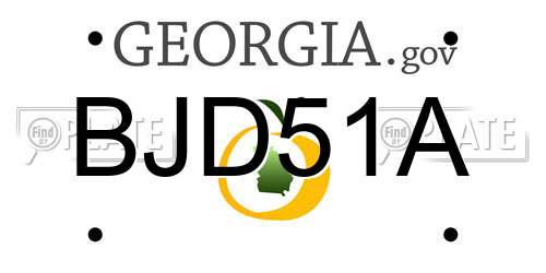 BJD51A Georgia License Plate