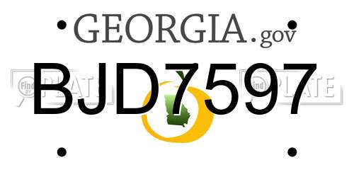 BJD7597 Georgia License Plate