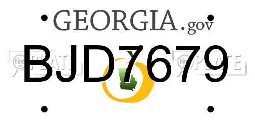 BJD7679 Georgia License Plate