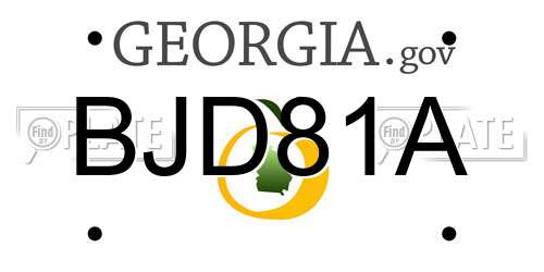 BJD81A Georgia License Plate