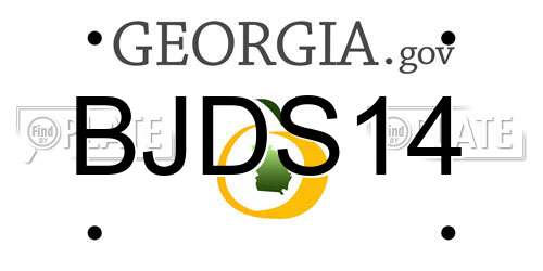 BJDS14 Georgia License Plate