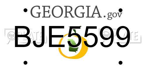BJE5599 Georgia License Plate