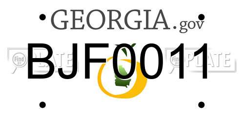 BJF0011 Georgia License Plate