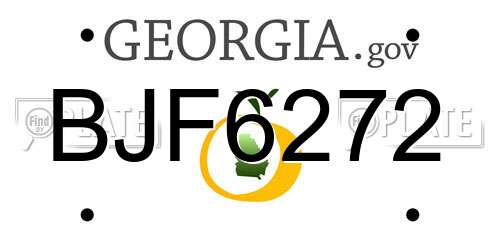 BJF6272 Georgia License Plate