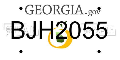 BJH2055 Georgia License Plate