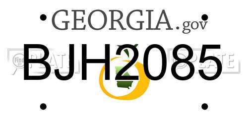 BJH2085 Georgia License Plate