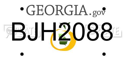 BJH2088 Georgia License Plate