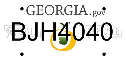BJH4040 Georgia License Plate
