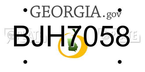 BJH7058 Georgia License Plate