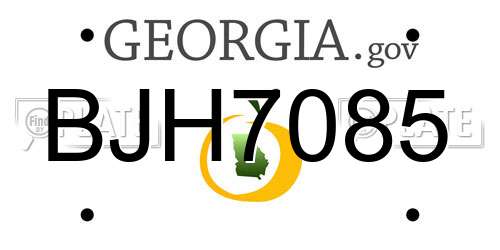 BJH7085 Georgia License Plate
