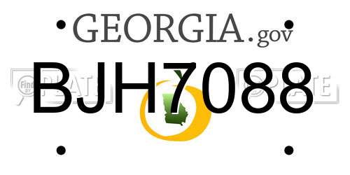 BJH7088 Georgia License Plate