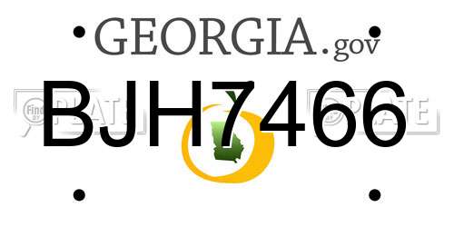 BJH7466 Georgia License Plate