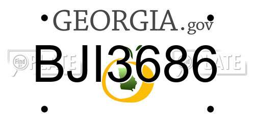 BJI3686 Georgia License Plate