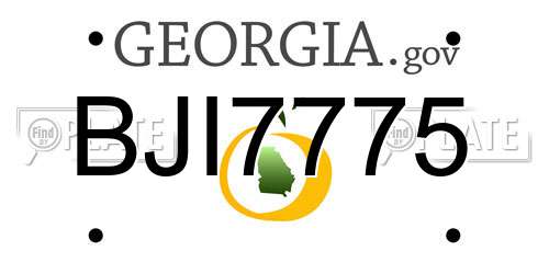 BJI7775 Georgia License Plate