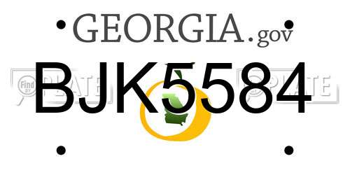 BJK5584 Georgia License Plate