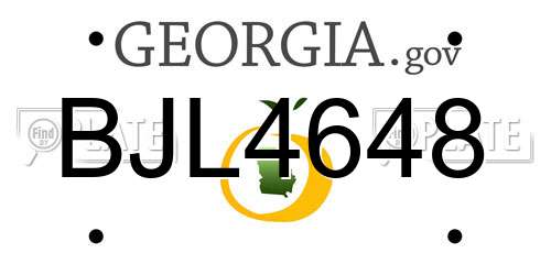 BJL4648 Georgia License Plate