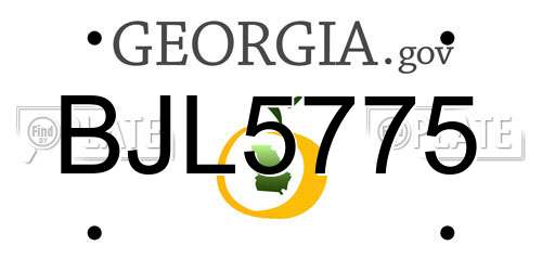 BJL5775 Georgia License Plate