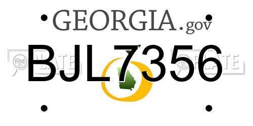 BJL7356 Georgia License Plate