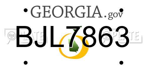 BJL7863 Georgia License Plate