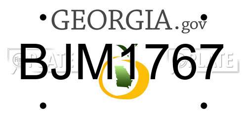 BJM1767 Georgia License Plate