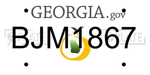 BJM1867 Georgia License Plate