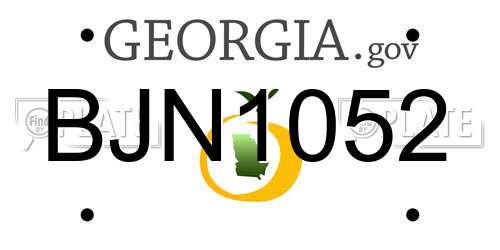 BJN1052 Georgia License Plate