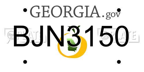 BJN3150 Georgia License Plate