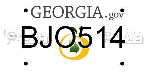BJO514 Georgia License Plate