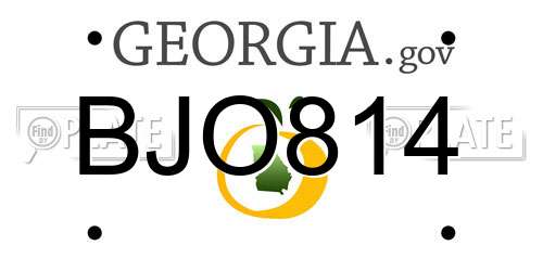 BJO814 Georgia License Plate