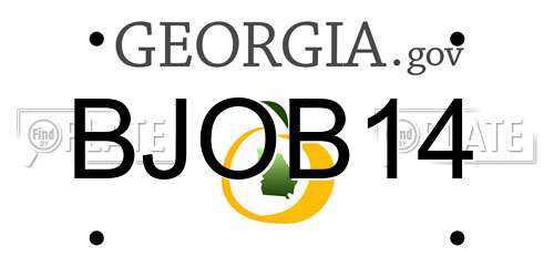 BJOB14 Georgia License Plate
