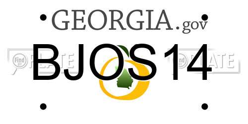 BJOS14 Georgia License Plate