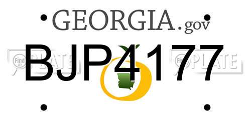 BJP4177 Georgia License Plate