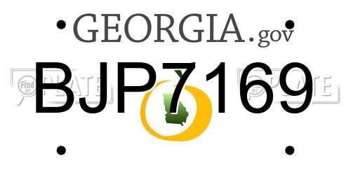 BJP7169 Georgia License Plate